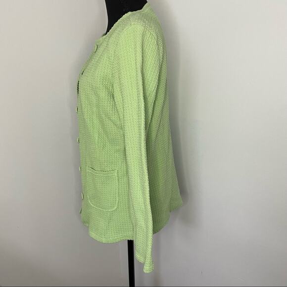 j.h. Collectibles Cardigan Womens Size S Green Long Sleeve Cotton Blend Preppy - Picture 4 of 6